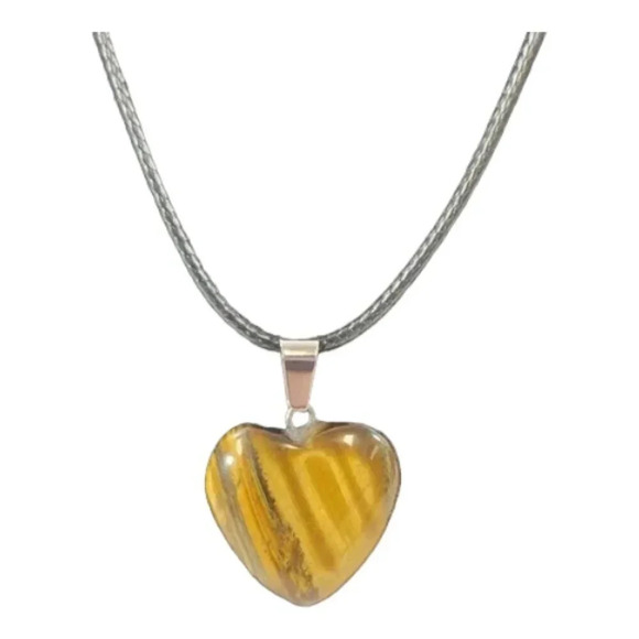 Tigers Eye Heart Earring and Necklace Set - Picture 2 of 8
